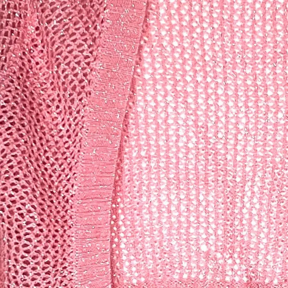 Girls Moe Clothing Pink Open Knitted Cardigan Sweater Medium